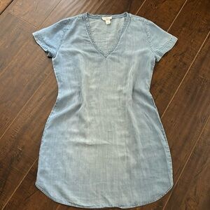 Loft Lounge Chambray Shift Dress | Size XS | Light Blue